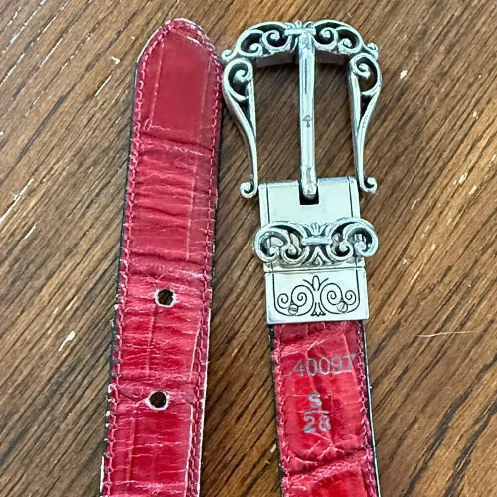 Brighton Reversible Red/Black Leather Belt Small Size 28